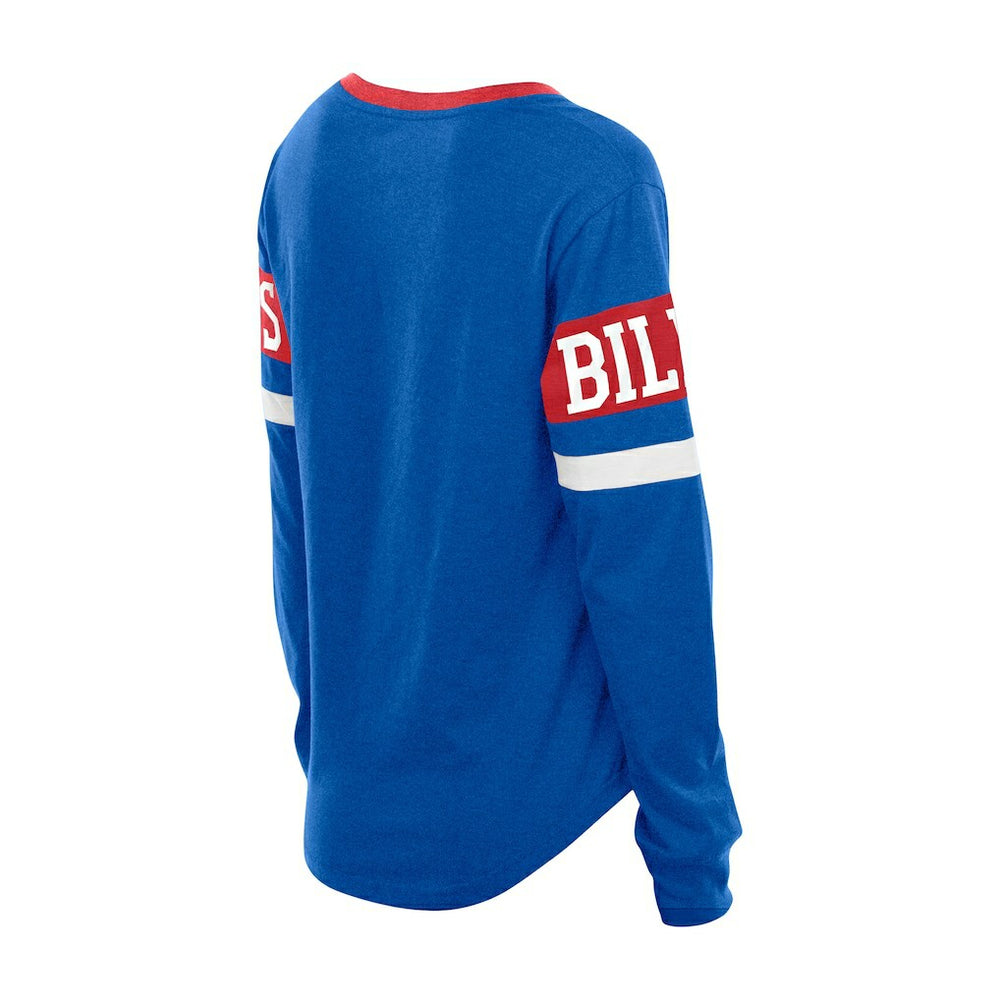 Buffalo Bills New Era Women's Throwback Lace-Up Long-Sleeve T-Shirt - Royal - NFL