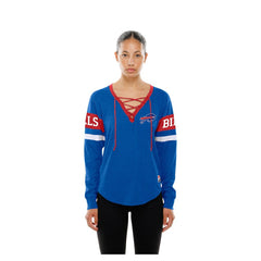 Buffalo Bills New Era Women's Throwback Lace-Up Long-Sleeve T-Shirt - Royal - NFL