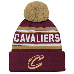Cleveland Cavaliers Outerstuff Youth Backboard Jacquard Cuffed Knit Hat with Pom Wine