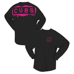 Chicago Cubs Fanatics Women's Neon Jersey Long Sleeve T-Shirt Sale