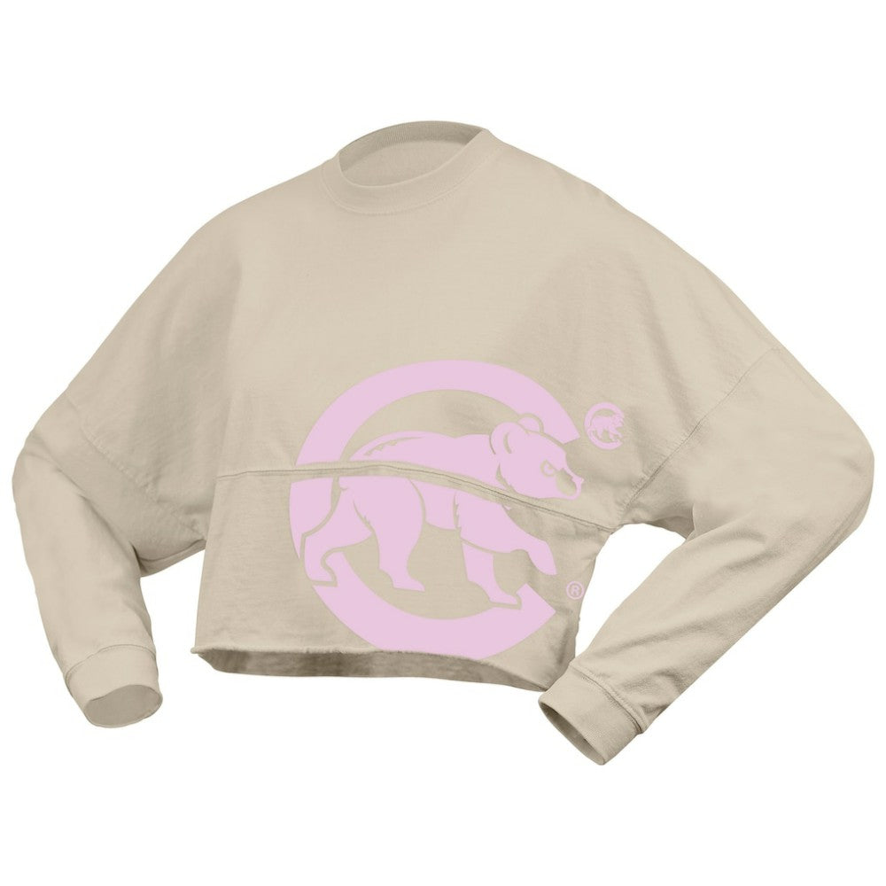 Chicago Cubs Fanatics Women's Floral Preppy Cropped Long Sleeve T-Shirt Near Me