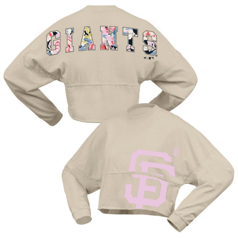 San Francisco Giants Fanatics Women's Floral Preppy Cropped Long Sleeve T-Shirt for sale