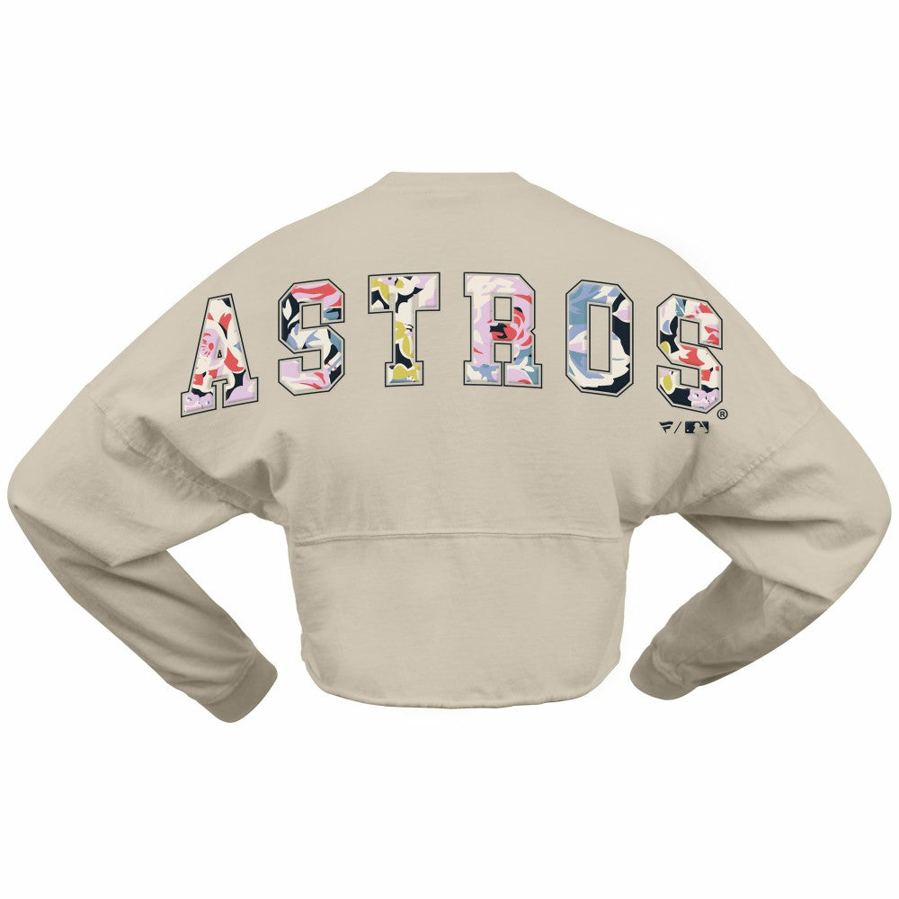 Houston Astros Fanatics Women's Floral Preppy Cropped Long Sleeve T-Shirt Near Me