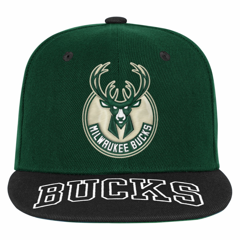 Milwaukee Bucks Outerstuff Youth Two-Tone Snapback Hat Hunter Green/Black