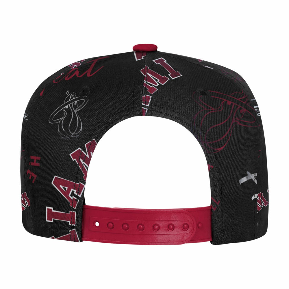 Miami Heat Outerstuff Youth Street Hooper Allover Print Snapback Hat Black