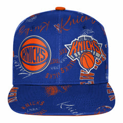 New York Knicks Outerstuff Youth Street Hooper Allover Print Snapback Hat Blue