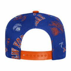 New York Knicks Outerstuff Youth Street Hooper Allover Print Snapback Hat Blue