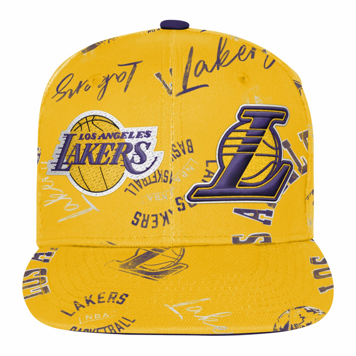 Los Angeles Lakers Outerstuff Youth Street Hooper Allover Print Snapback Hat Gold