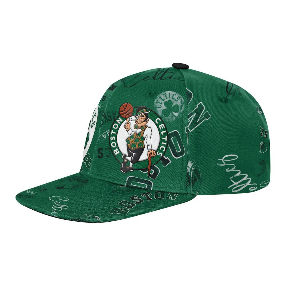 Boston Celtics Outerstuff Youth Street Hooper Allover Print Snapback Hat Kelly Green