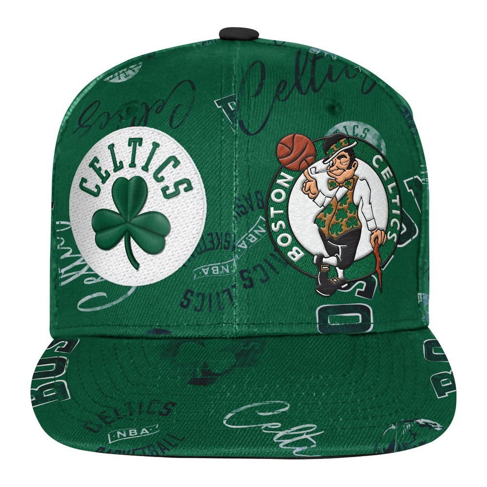 Boston Celtics Outerstuff Youth Street Hooper Allover Print Snapback Hat Kelly Green