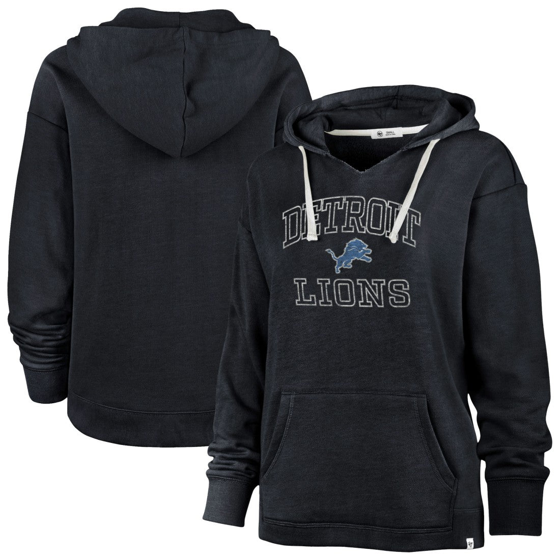 Detroit Lions '47 Women's Plus Size Clarity Kennedy Pullover Hoodie - Navy - 47 brand