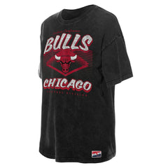 New Era Chicago Bulls Women's Throwback Mineral Wash Oversized T-Shirt Black