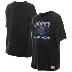 New Era New York Knicks Women's Throwback Mineral Wash Oversized T-Shirt Black