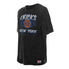 New Era New York Knicks Women's Throwback Mineral Wash Oversized T-Shirt Black