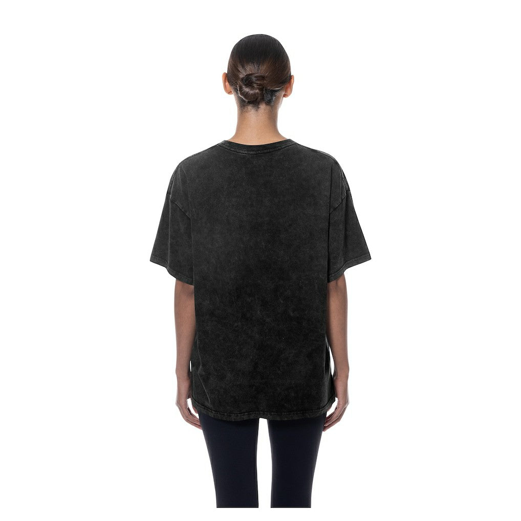New Era Golden State Warriors Women's Throwback Mineral Wash Oversized T-Shirt Black