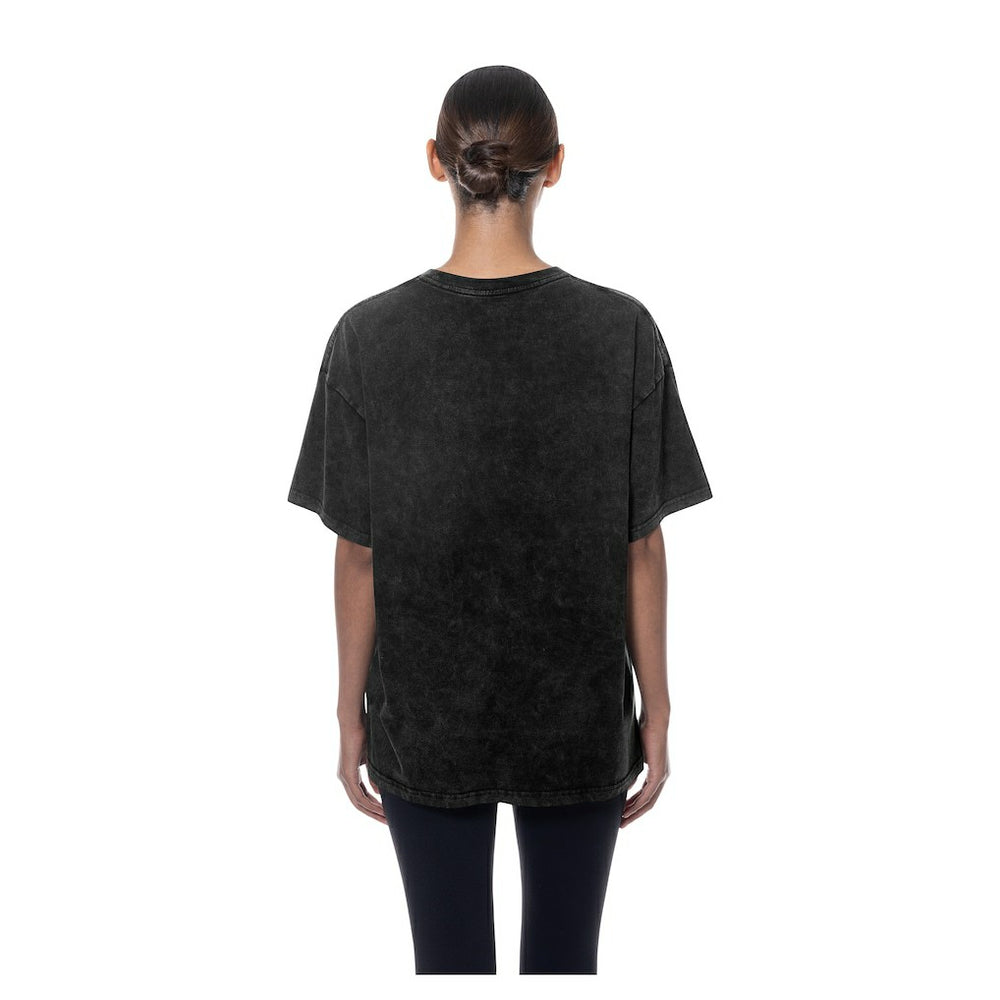 New Era Golden State Warriors Women's Throwback Mineral Wash Oversized T-Shirt Black