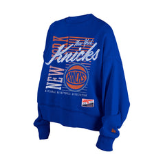 New Era New York Knicks Women's Boxy Throwback Mineral Wash Sweatshirt Blue