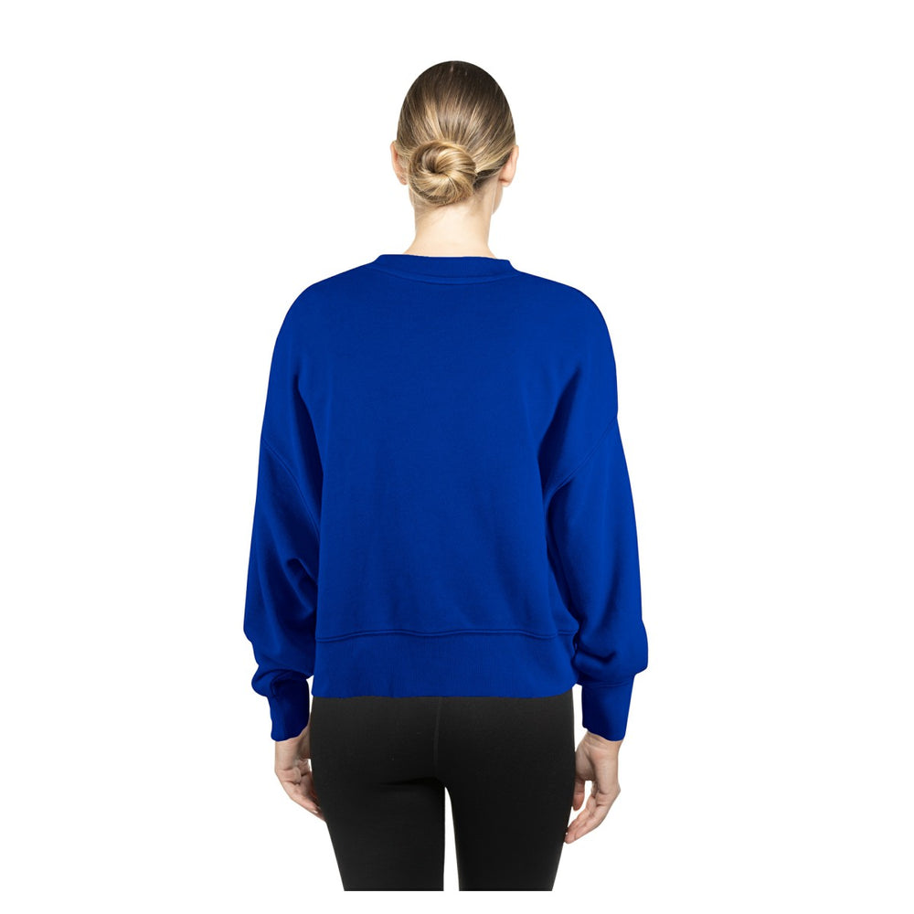 New Era New York Knicks Women's Boxy Throwback Mineral Wash Sweatshirt Blue
