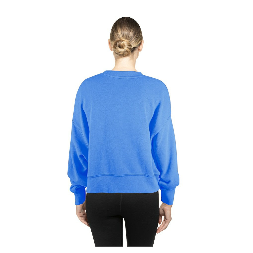 New Era Philadelphia 76ers Women's Boxy Throwback Mineral Wash Sweatshirt Royal