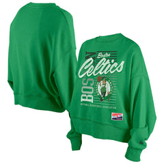 New Era Boston Celtics Women's Boxy Throwback Mineral Wash Sweatshirt Kelly Green