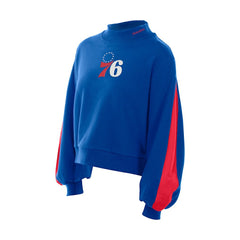 New Era Philadelphia 76ers Women's Sport Night Balloon Sleeves Sweatshirt Royal