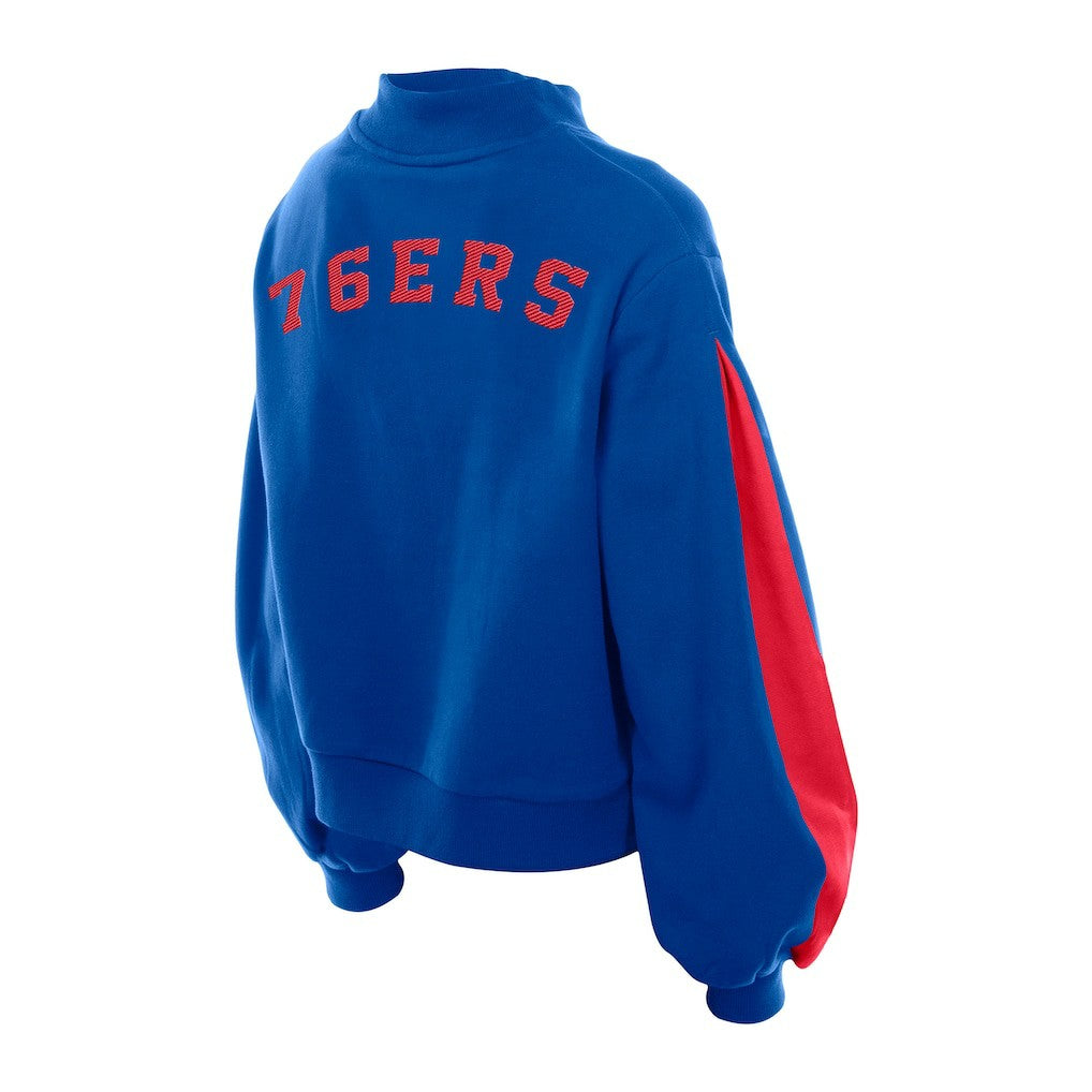 New Era Philadelphia 76ers Women's Sport Night Balloon Sleeves Sweatshirt Royal