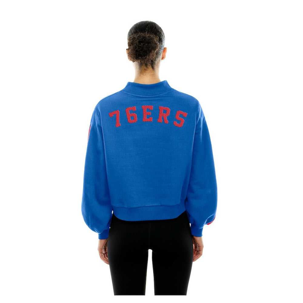 New Era Philadelphia 76ers Women's Sport Night Balloon Sleeves Sweatshirt Royal