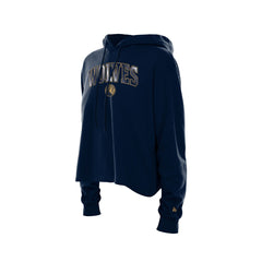 New Era Minnesota Timberwolves Women's Glam Game Open Back Hoodie Navy