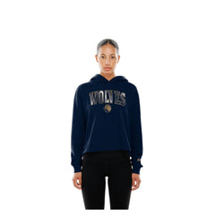 New Era Minnesota Timberwolves Women's Glam Game Open Back Hoodie Navy