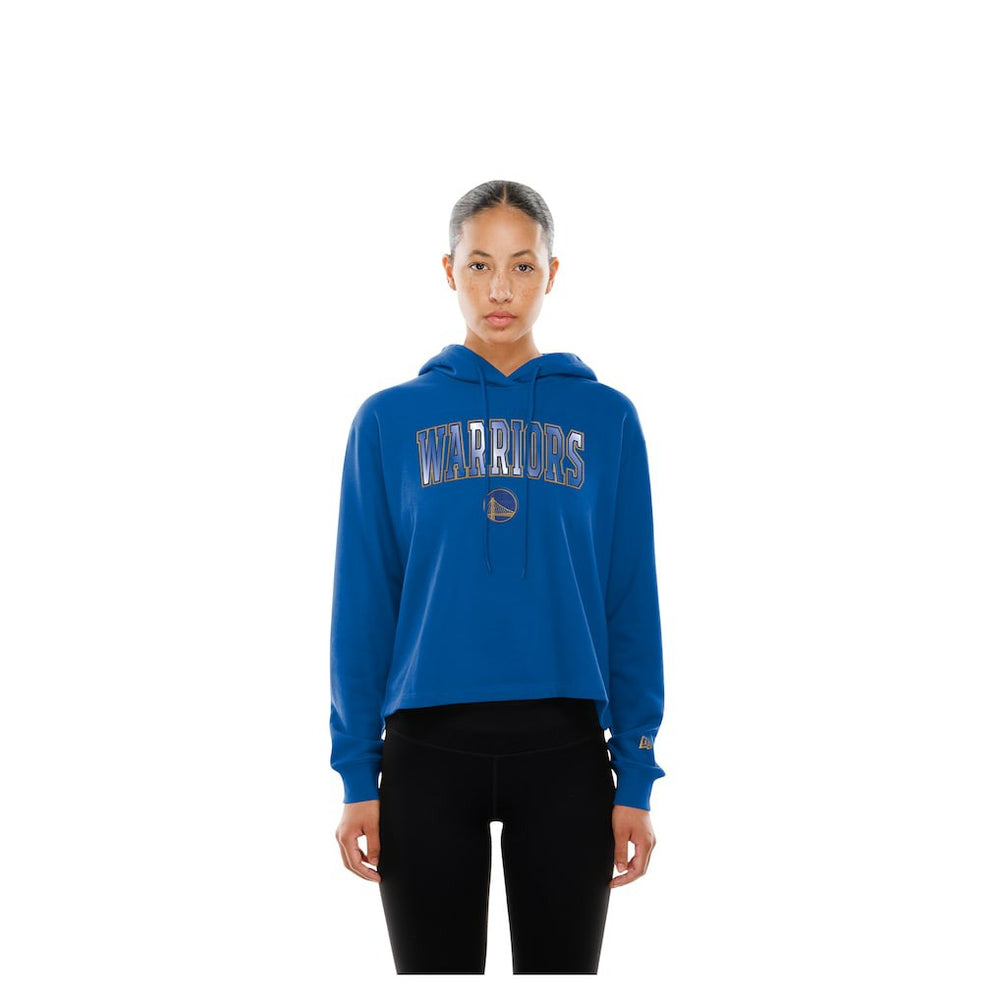 New Era Golden State Warriors Women's Glam Game Open Back Hoodie Royal