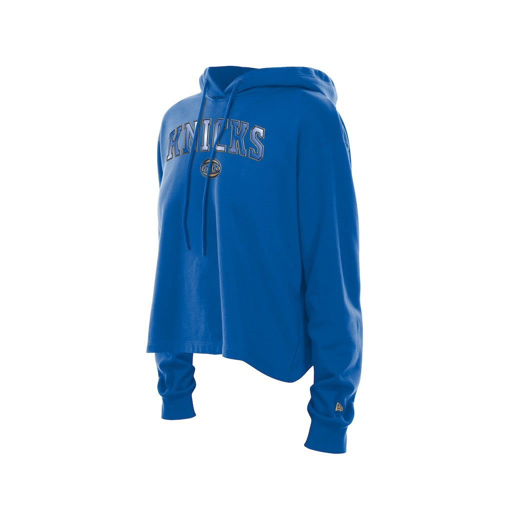 New Era New York Knicks Women's Glam Game Open Back Hoodie Blue