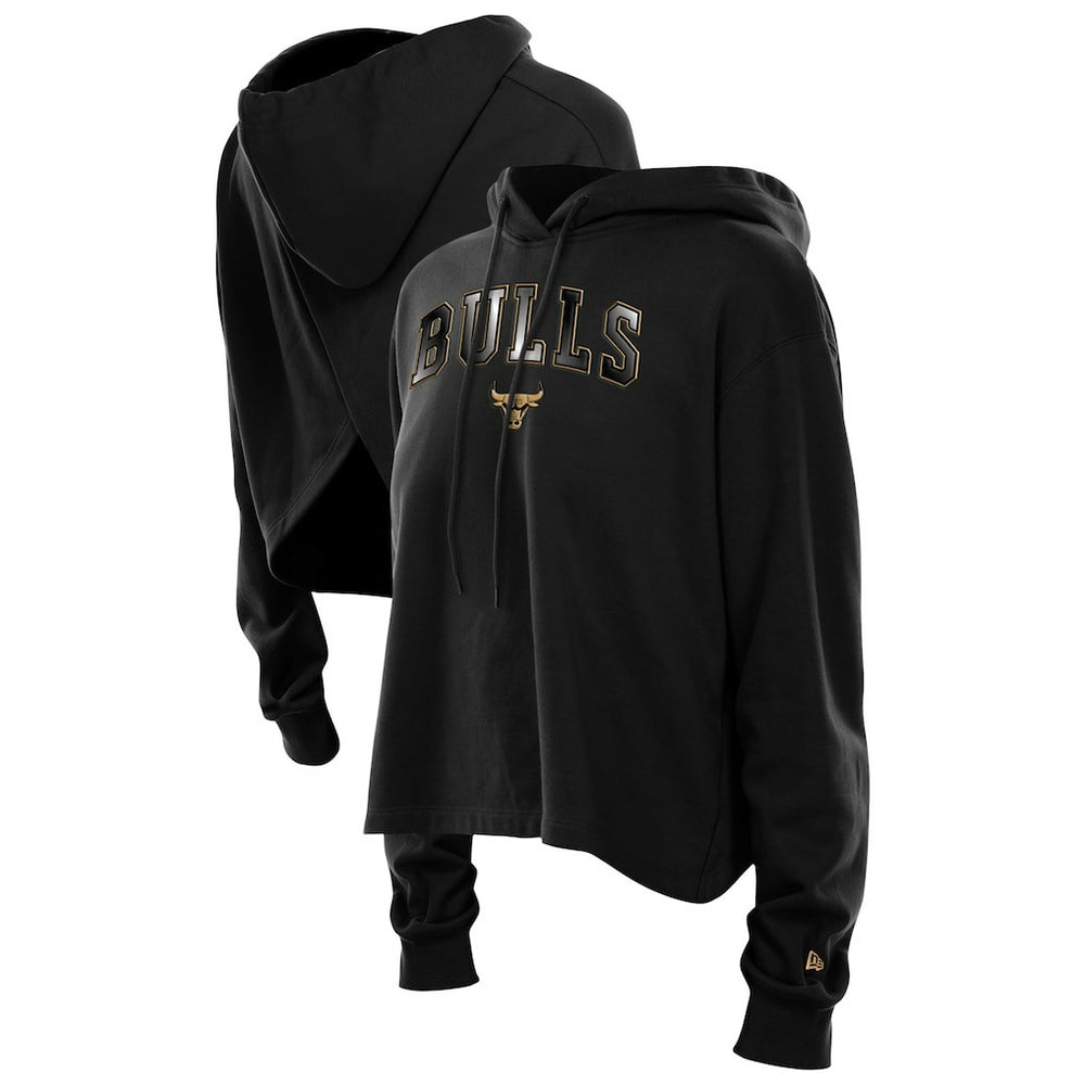 New Era Chicago Bulls Women's Glam Game Open Back Hoodie Black