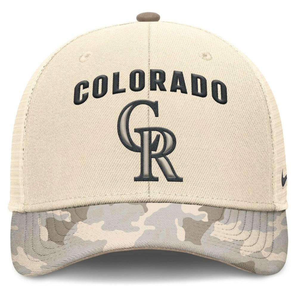 Colorado Rockies Nike Camo Natural Pack Rise Adjustable Trucker Hat Near Me