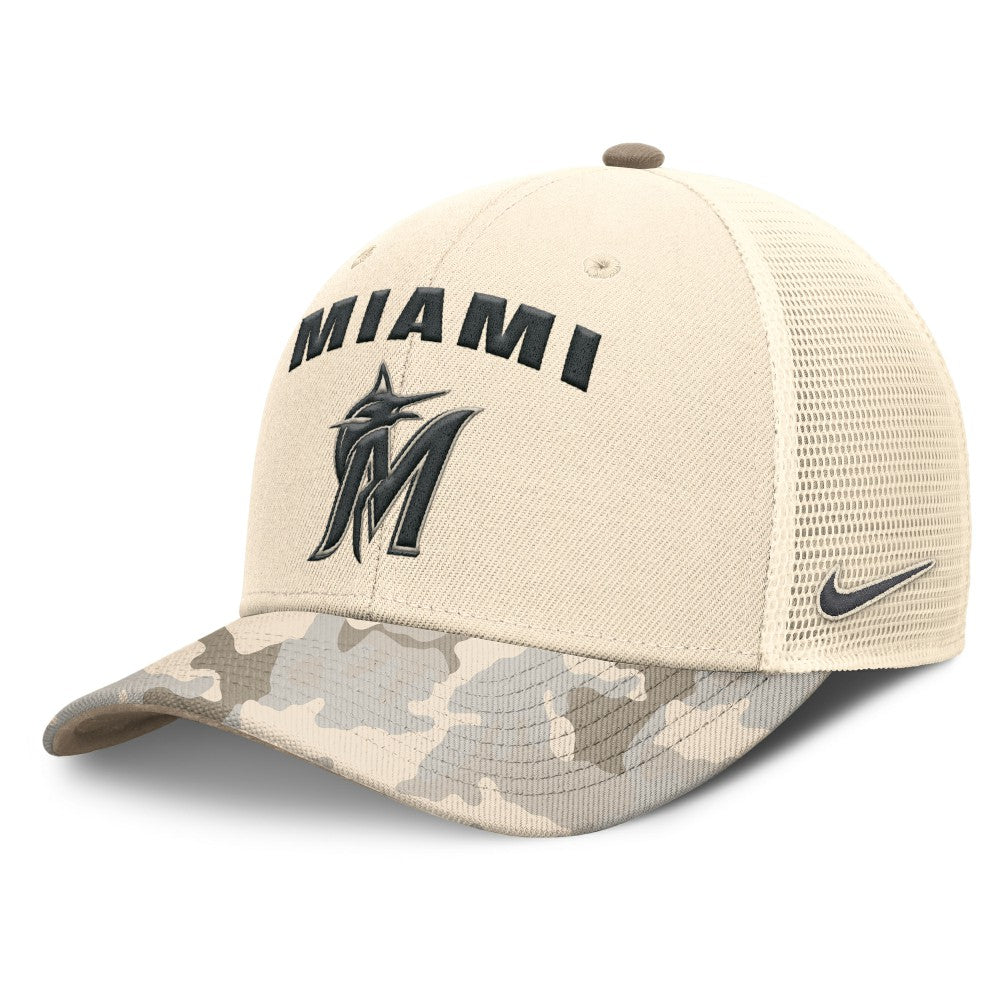 Miami Marlins Nike Camo Natural Pack Rise Adjustable Trucker Hat Near Me