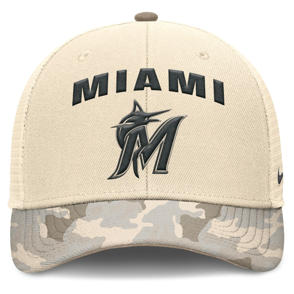 Miami Marlins Nike Camo Natural Pack Rise Adjustable Trucker Hat Near Me