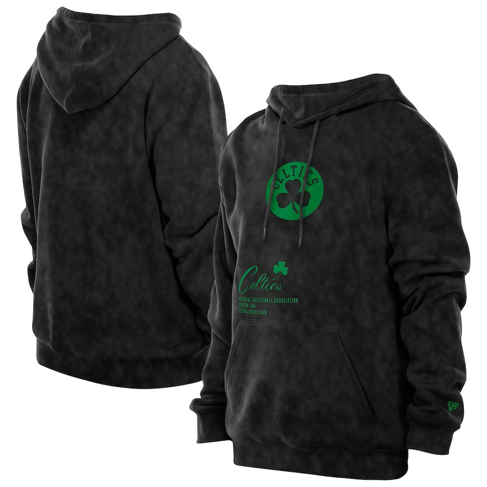 New Era Boston Celtics Sport Night Mineral Wash Pullover Hoodie Black