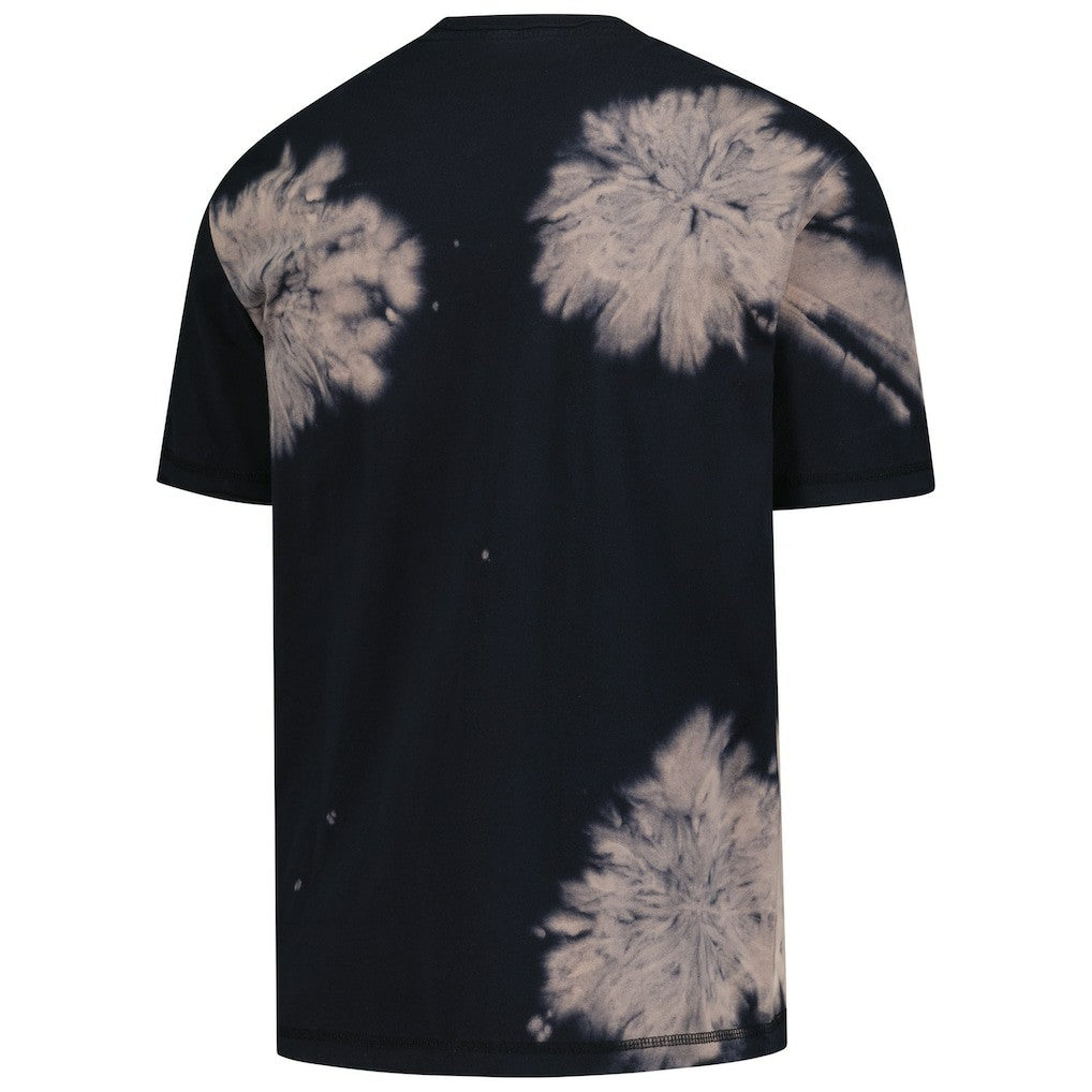 New Era New York Knicks Injection Bleached Out Raw Edge Oversized T-Shirt Black