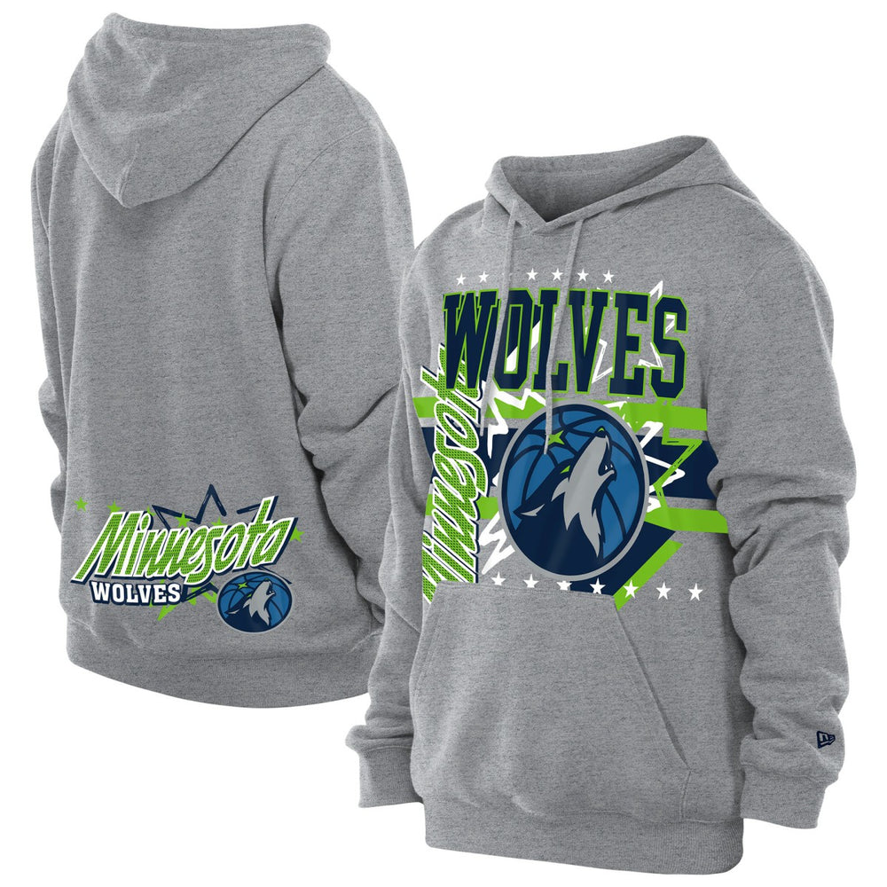New Era Minnesota Timberwolves Injection Sport Classics Fleece Hoodie Heather Gray