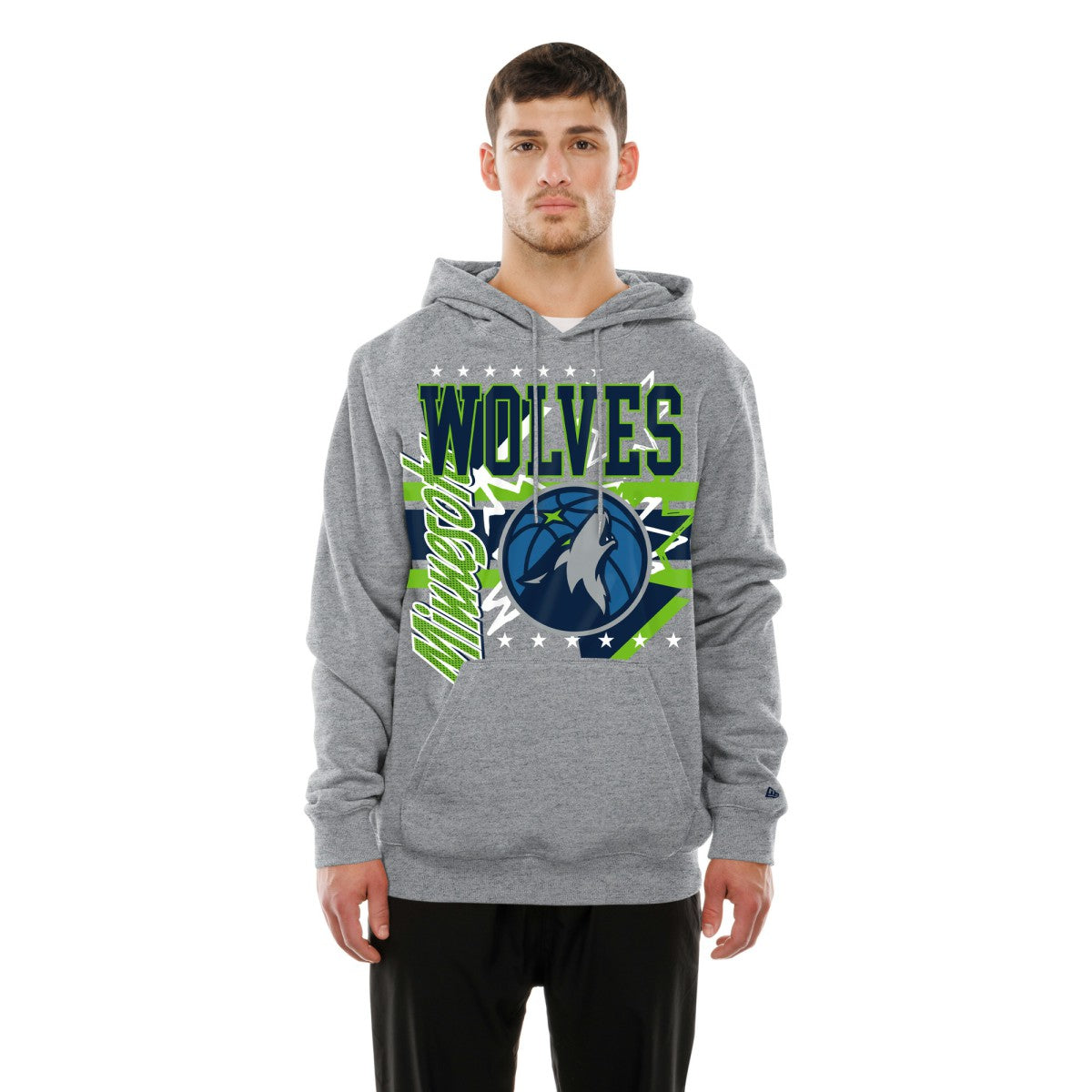 New Era Minnesota Timberwolves Injection Sport Classics Fleece Hoodie Heather Gray