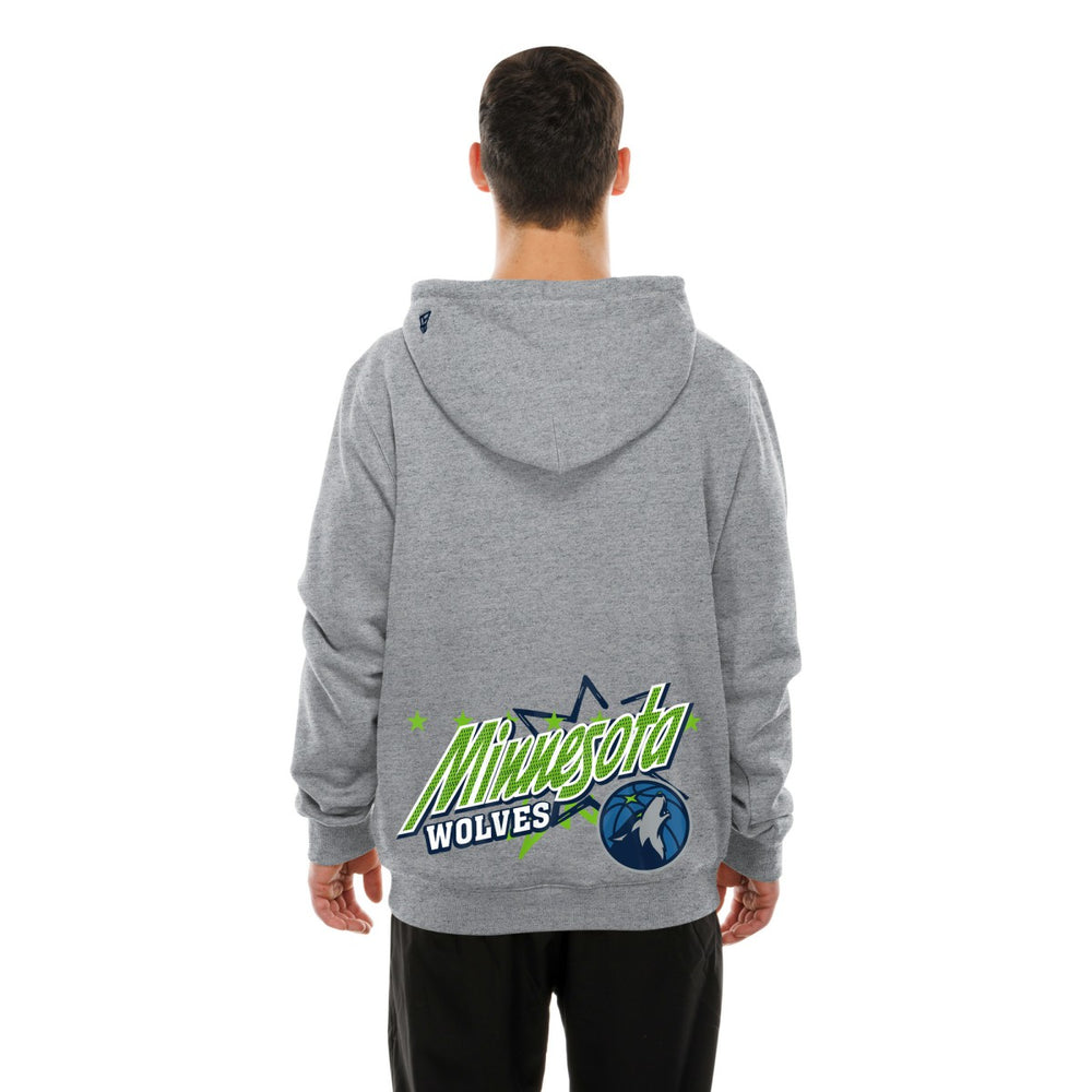 New Era Minnesota Timberwolves Injection Sport Classics Fleece Hoodie Heather Gray