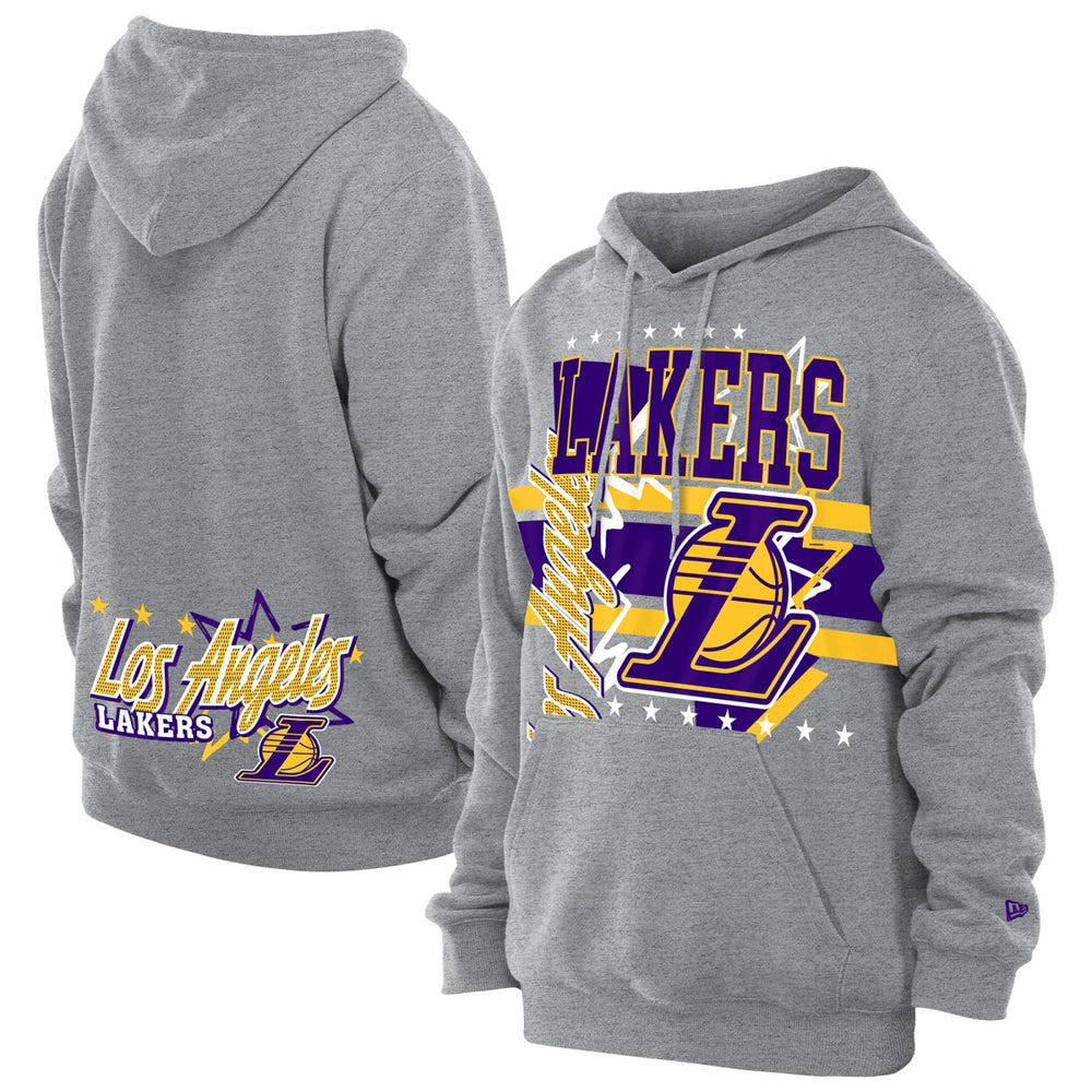 New Era Los Angeles Lakers Injection Sport Classics Fleece Hoodie Heather Gray