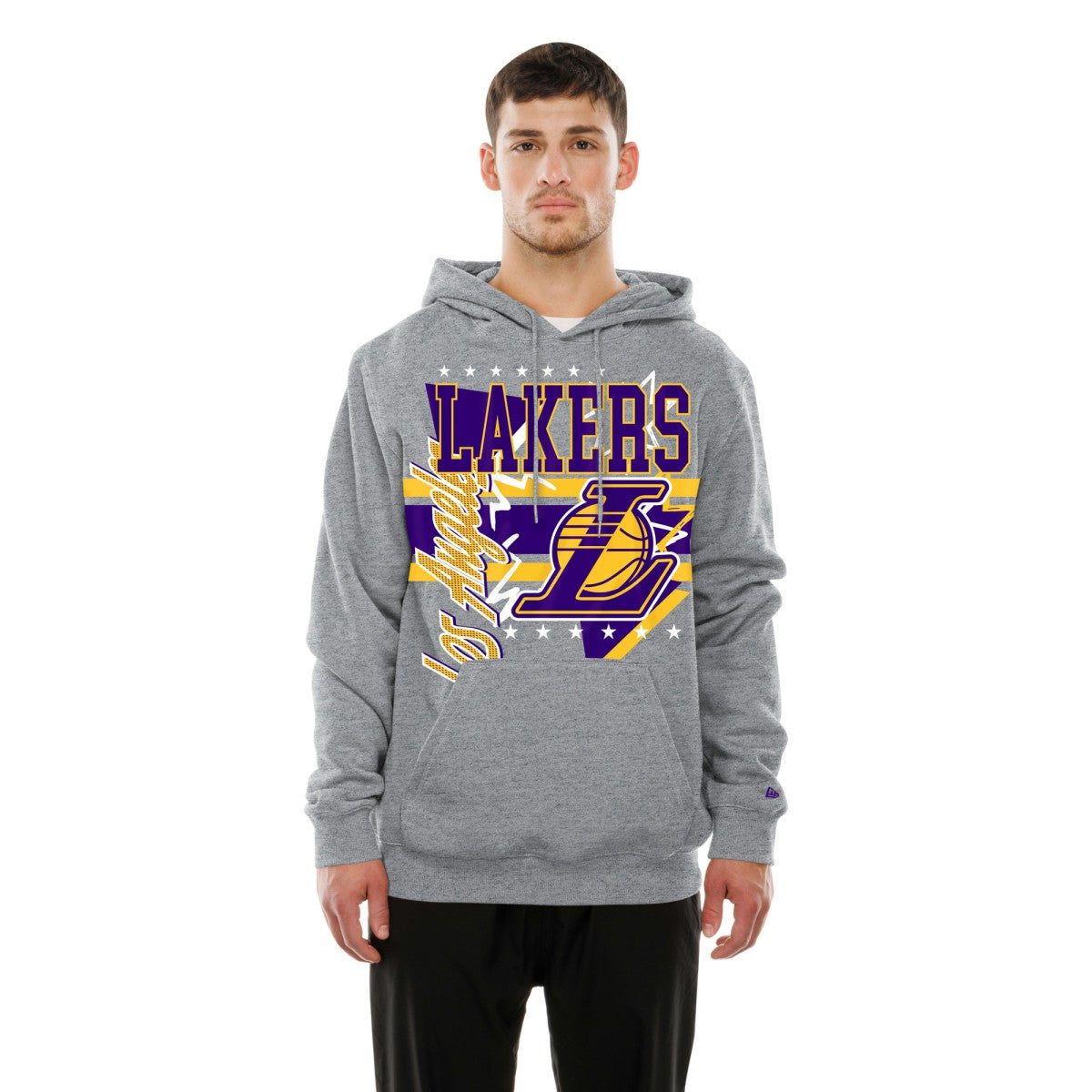 New Era Los Angeles Lakers Injection Sport Classics Fleece Hoodie Heather Gray