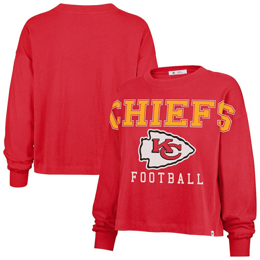 Kansas City Chiefs '47 Women's Outreach City Oversized Long Sleeve T-Shirt - Red - 47 brand