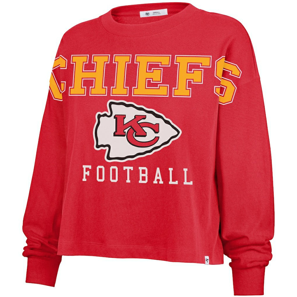 Kansas City Chiefs '47 Women's Outreach City Oversized Long Sleeve T-Shirt - Red - 47 brand