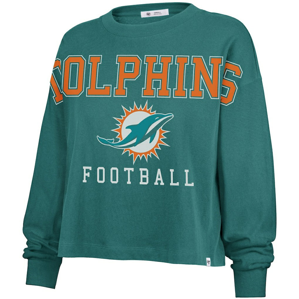Miami Dolphins '47 Women's Outreach City Oversized Long Sleeve T-Shirt - Aqua - 47 brand