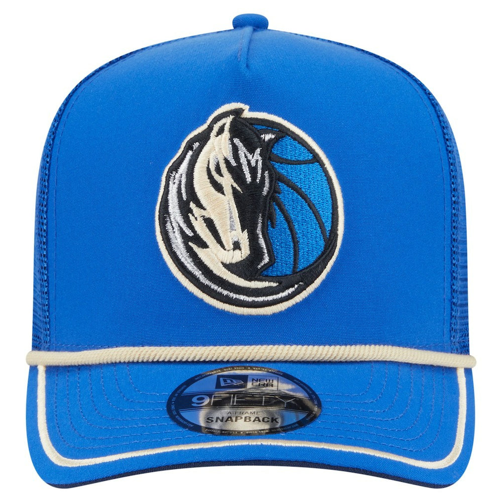 New Era Dallas Mavericks Vintage Team Rope A-Frame 9FIFTY Snapback Hat Blue