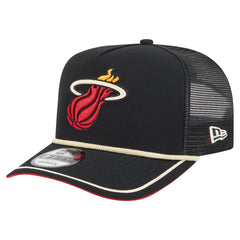 New Era Miami Heat Vintage Team Rope A-Frame 9FIFTY Snapback Hat Black