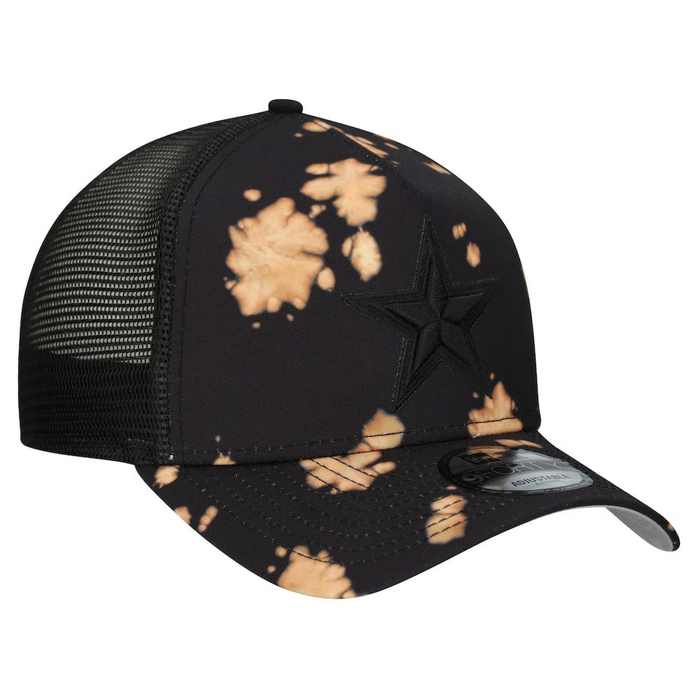 Dallas Cowboys New Era Bleached 9FORTY A-Frame Adjustable Hat - Black - NFL