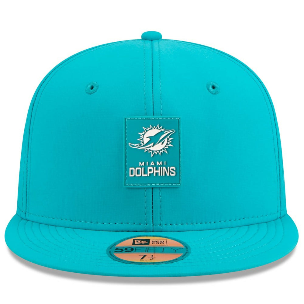 Miami Dolphins New Era 2025 Sideline 59FIFTY Fitted Hat - Aqua - NFL