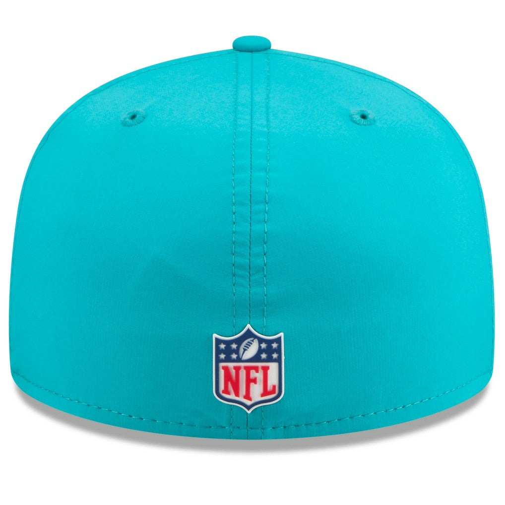 Miami Dolphins New Era 2025 Sideline 59FIFTY Fitted Hat - Aqua - NFL